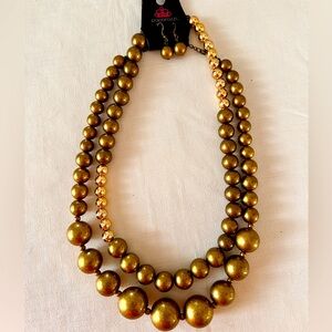 NWT Gold Beaded Necklaces and Earrings